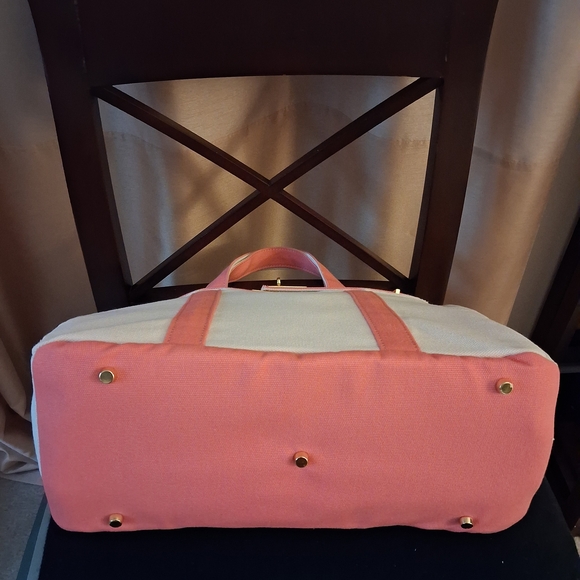 Pink Trim "Boatkin" Canvas Tote & Functioning Mini Bag Charm - Picture 4 of 9